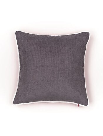 Coussin déhoussable avec pompon coton uni CHARME