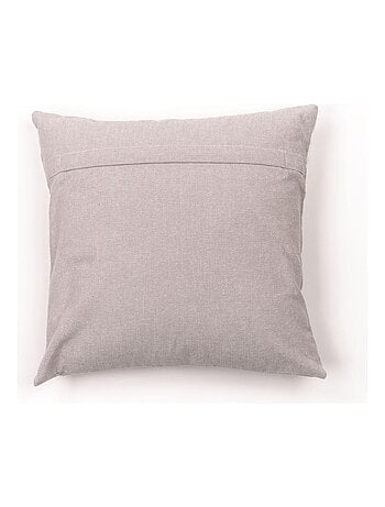 Coussin déhoussable avec pompon coton uni CHARME