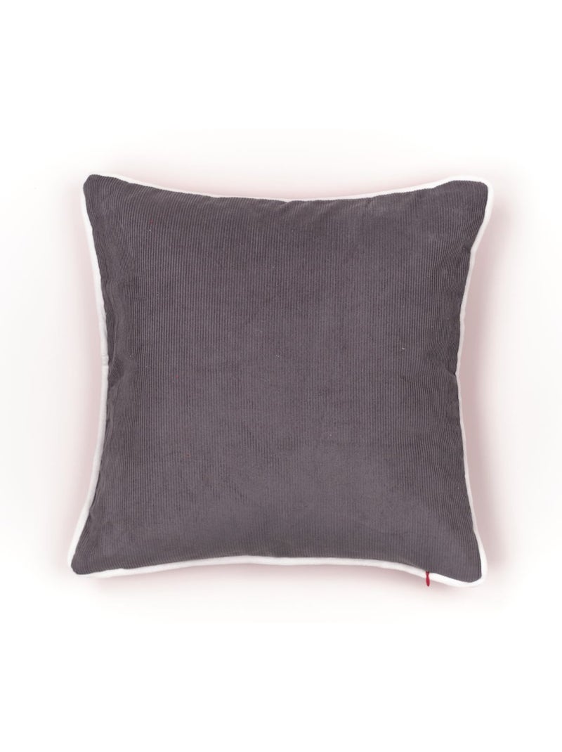 Coussin déhoussable avec pompon coton uni CHARME Rouge - Kiabi