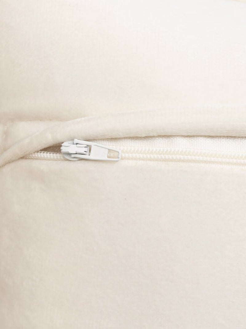 Coussin déhoussable bouclette rectangle Beige chiné - Kiabi