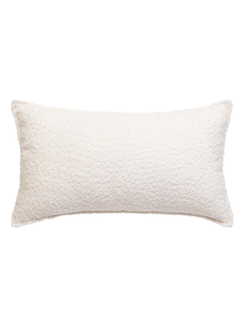 Coussin déhoussable bouclette rectangle Beige coquille - Kiabi