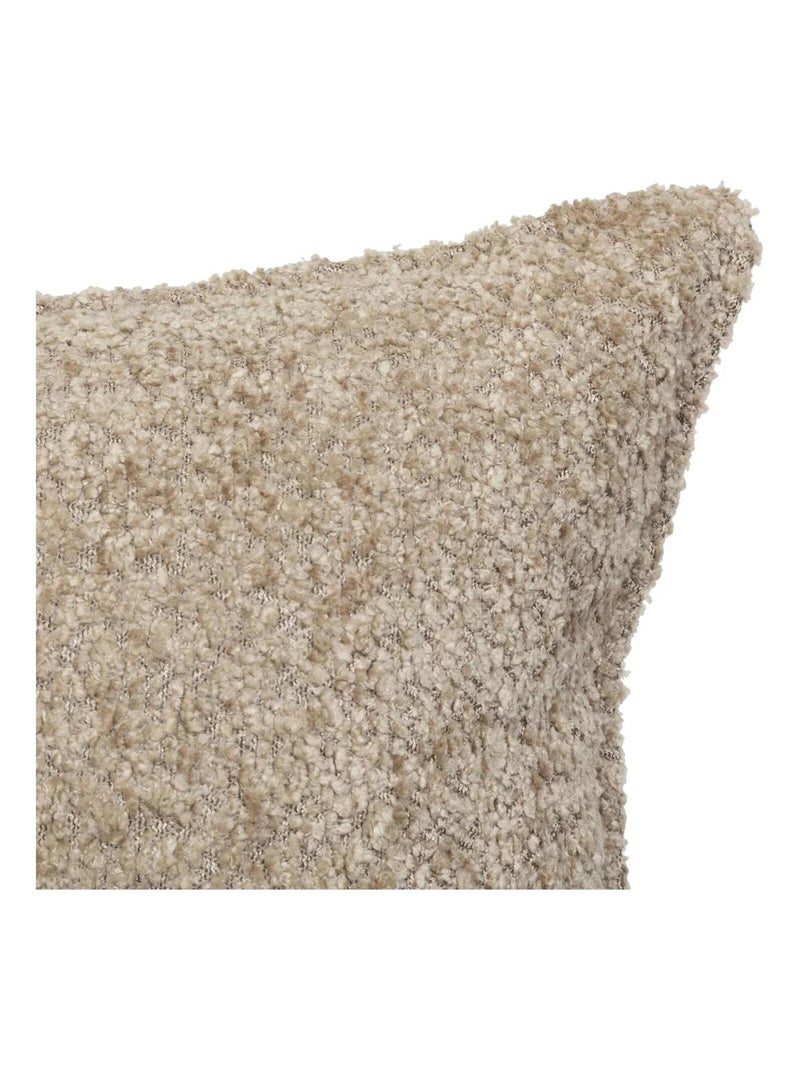 Coussin déhoussable bouclette rectangle Taupe - Kiabi