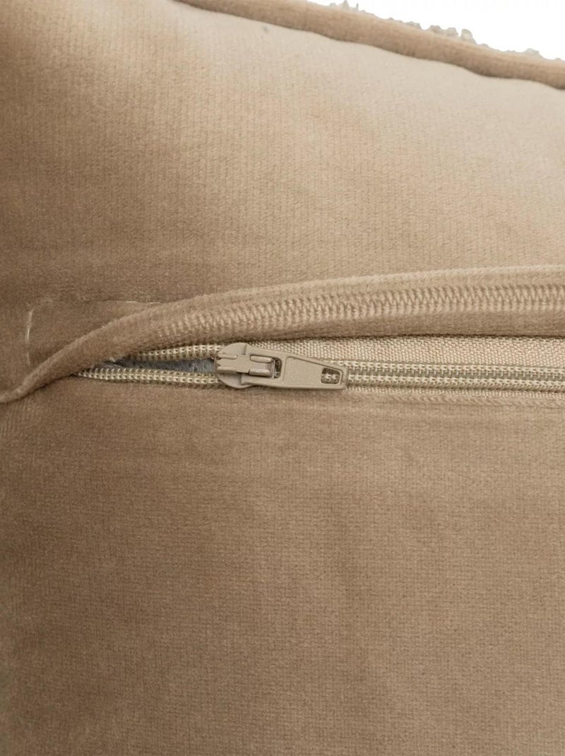 Coussin déhoussable bouclette rectangle Taupe - Kiabi