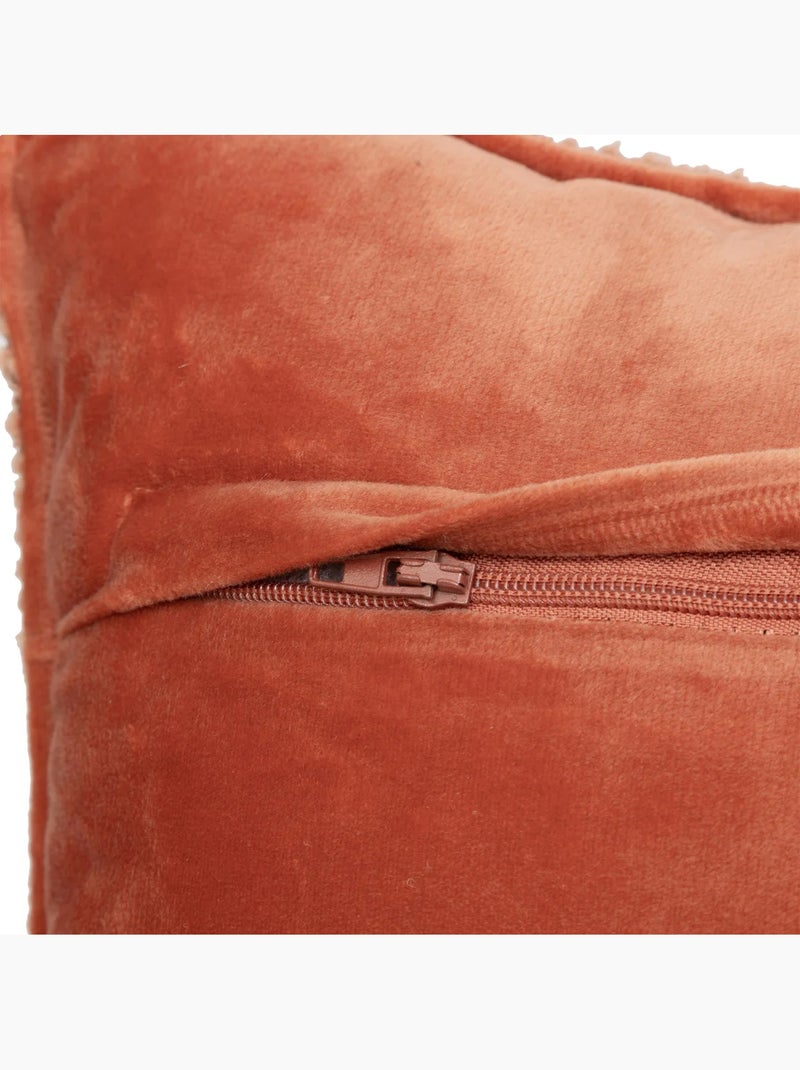 Coussin déhoussable bouclette rectangle Terracotta - Kiabi