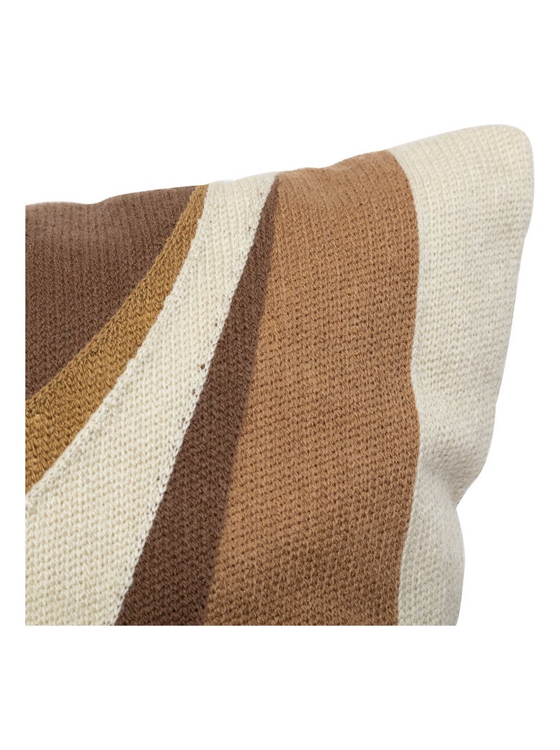 Coussin déhoussable brodé design Marron foncé - Kiabi