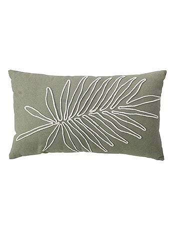 Coussin déhoussable brodé motif jungle MAMBO