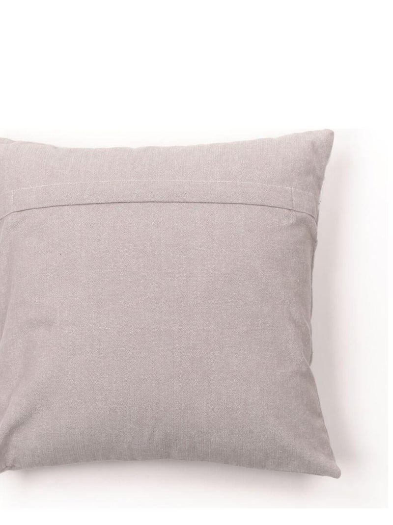 coussin déhoussable brodéet dentelle coton uni CHARME Beige - Kiabi