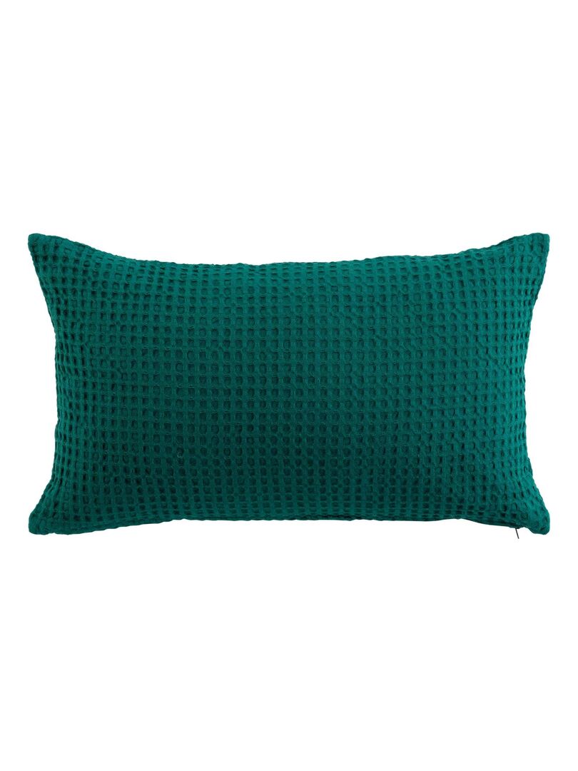 Coussin dehoussable Collection Gaufrettes Bleu pétrole - Kiabi