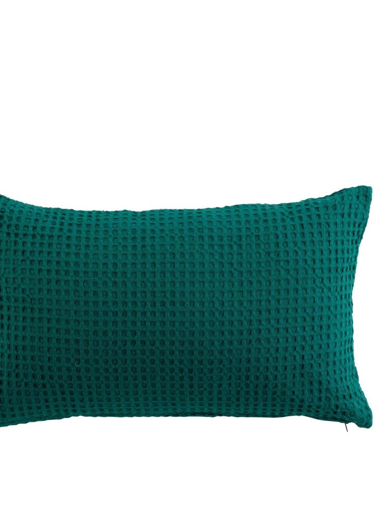 Coussin dehoussable Collection Gaufrettes Bleu pétrole - Kiabi