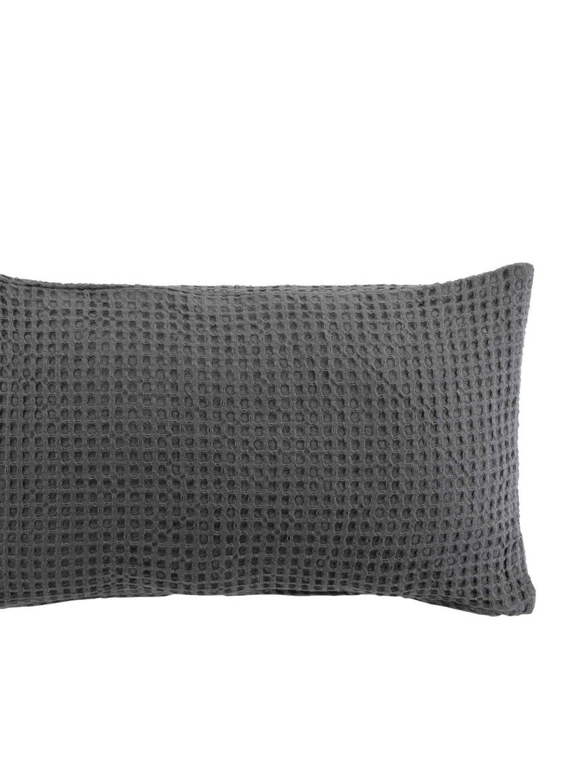 Coussin dehoussable Collection Gaufrettes gris anthracite - Kiabi