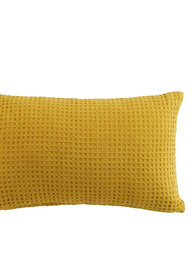 Coussin dehoussable Collection Gaufrettes Jaune - Kiabi