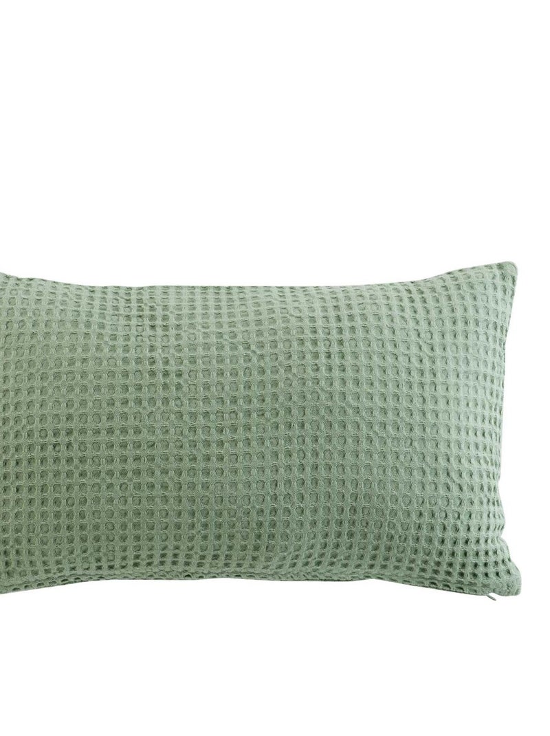 Coussin dehoussable Collection Gaufrettes Kaki - Kiabi