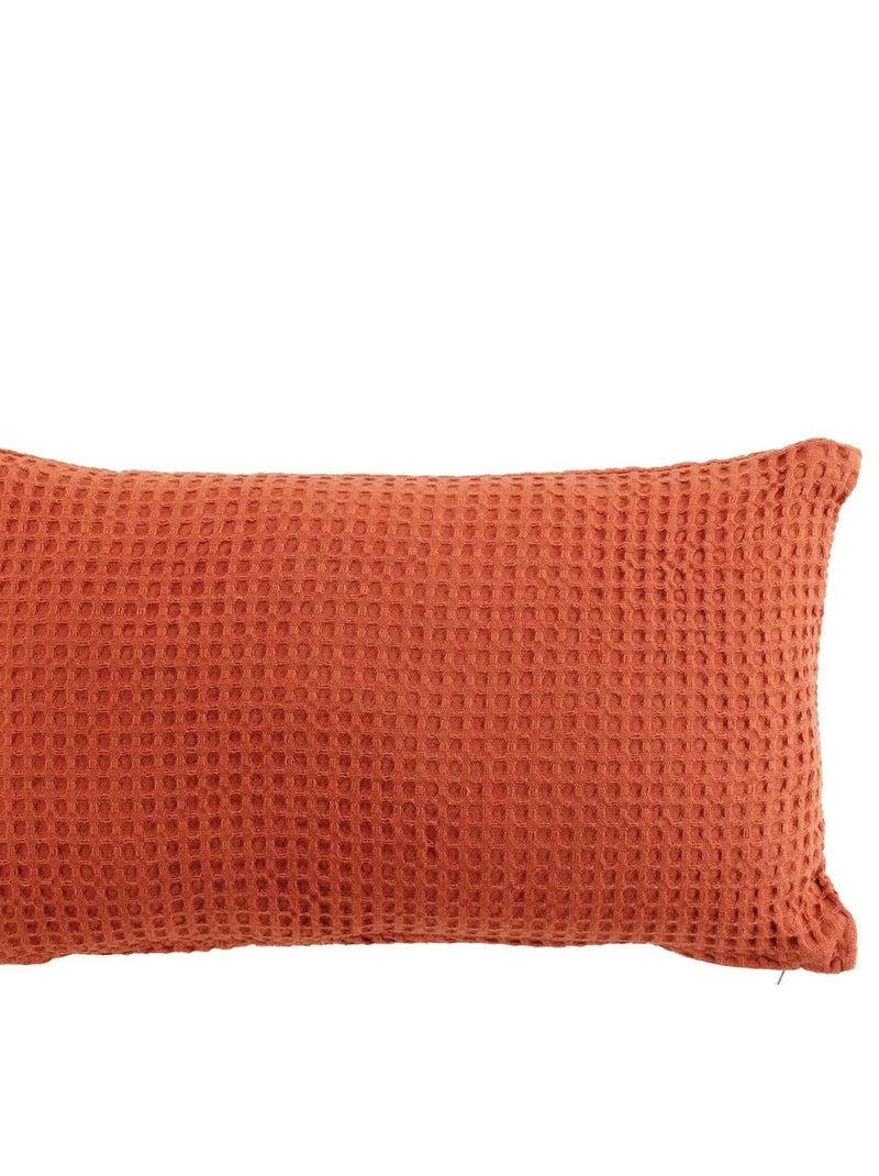 Coussin dehoussable Collection Gaufrettes Marron - Kiabi