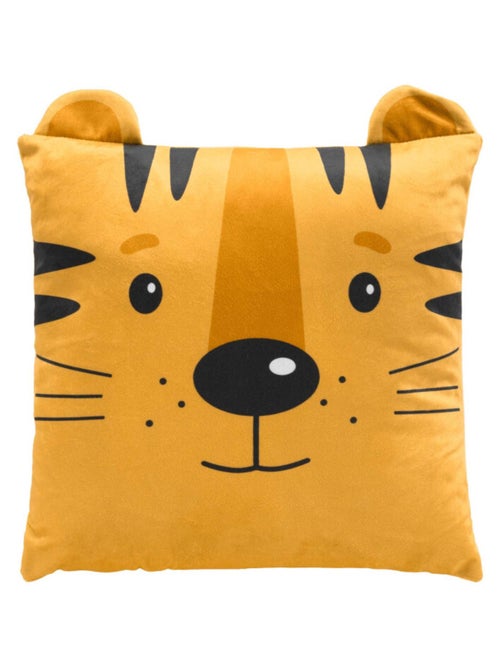 Coussin Déhoussable Compressé 40 x 40 cm – Velours Imprimé Enfant – Dessin Placé "Tigry" - Kiabi