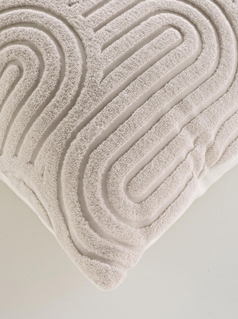 Coussin dehoussable compresse 45 x 45 cm velours devore pila Sans Beige - Kiabi