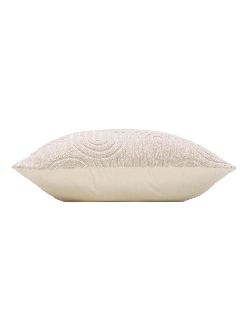 Coussin dehoussable compresse 45 x 45 cm velours devore pila Sans Beige - Kiabi