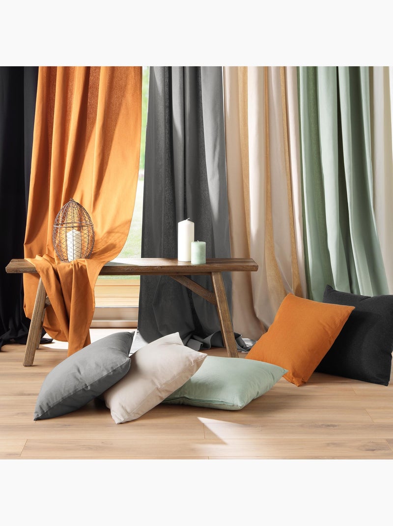 Coussin dehoussable coton/polyester recycle Twily Vert émeraude - Kiabi