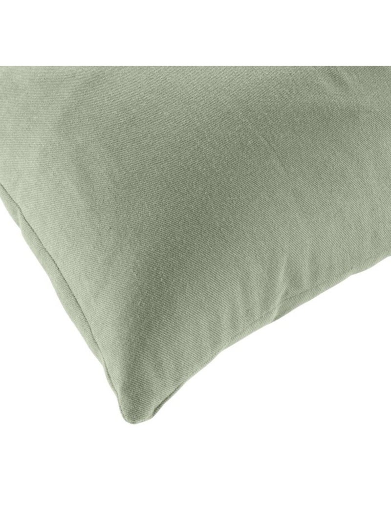 Coussin dehoussable coton/polyester recycle Twily Vert Sauge - Kiabi
