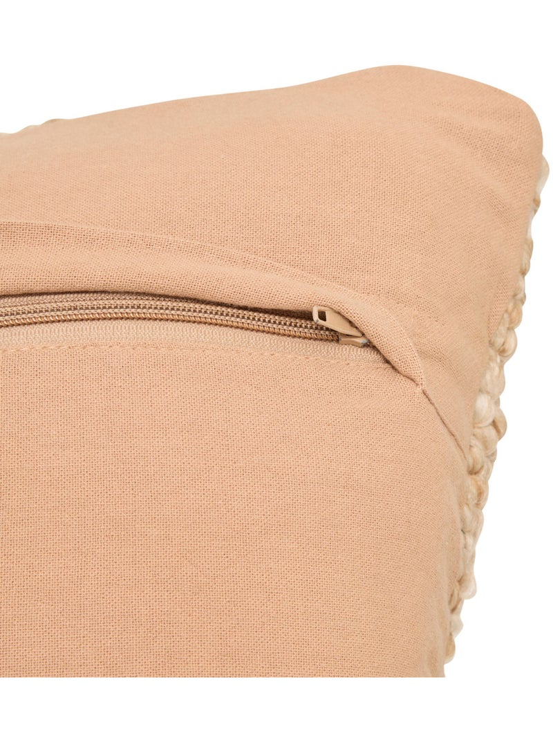 Coussin déhoussable effet laine volna Camel - Kiabi