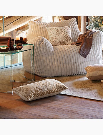 Coussin déhoussable en bouclette OZEL