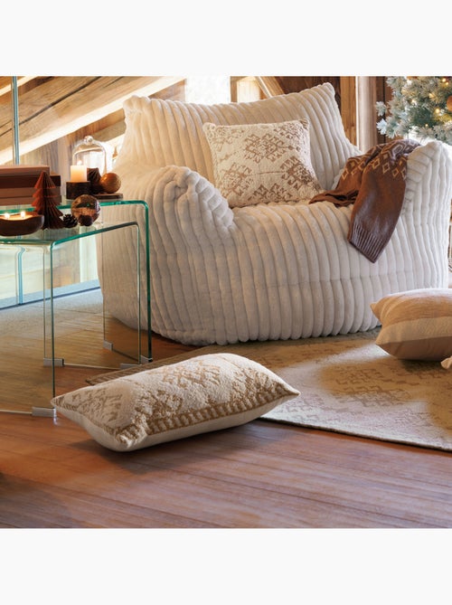 Coussin déhoussable en bouclette OZEL - Kiabi
