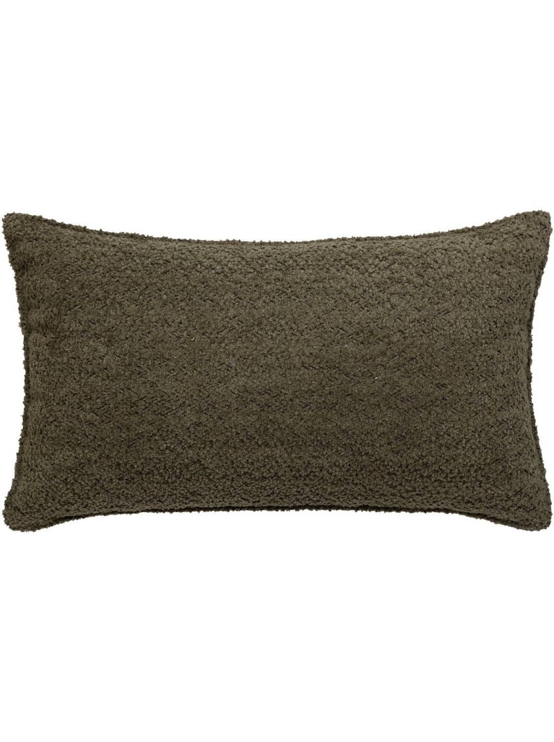 Coussin déhoussable en bouclette SOANA Kaki - Kiabi