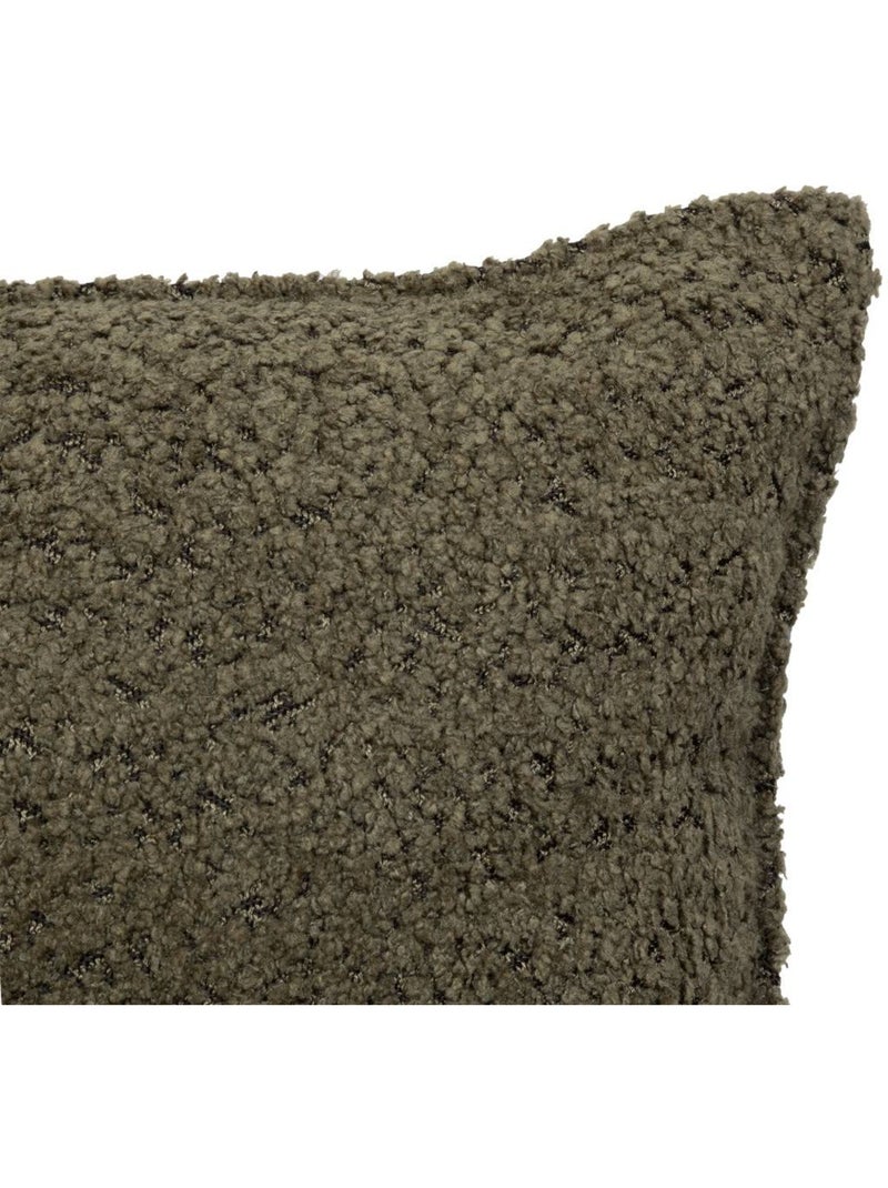Coussin déhoussable en bouclette SOANA Kaki - Kiabi