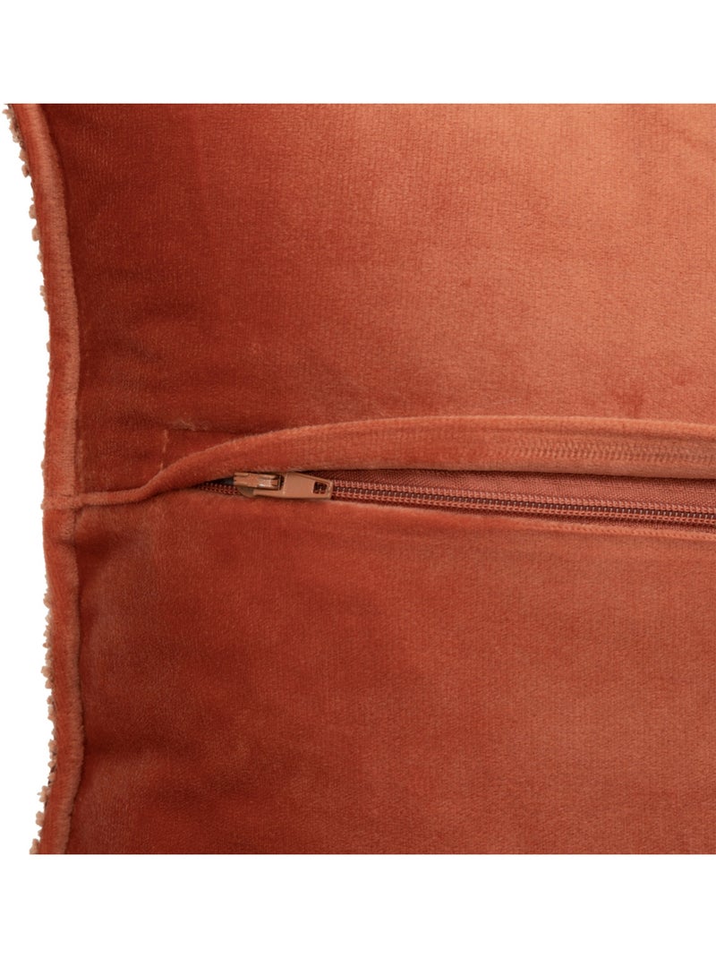 Coussin déhoussable en bouclette SOANA Terracotta - Kiabi