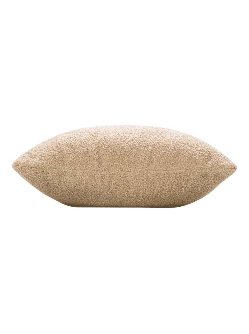 Coussin déhoussable en bouclette unie BELI Beige - Kiabi