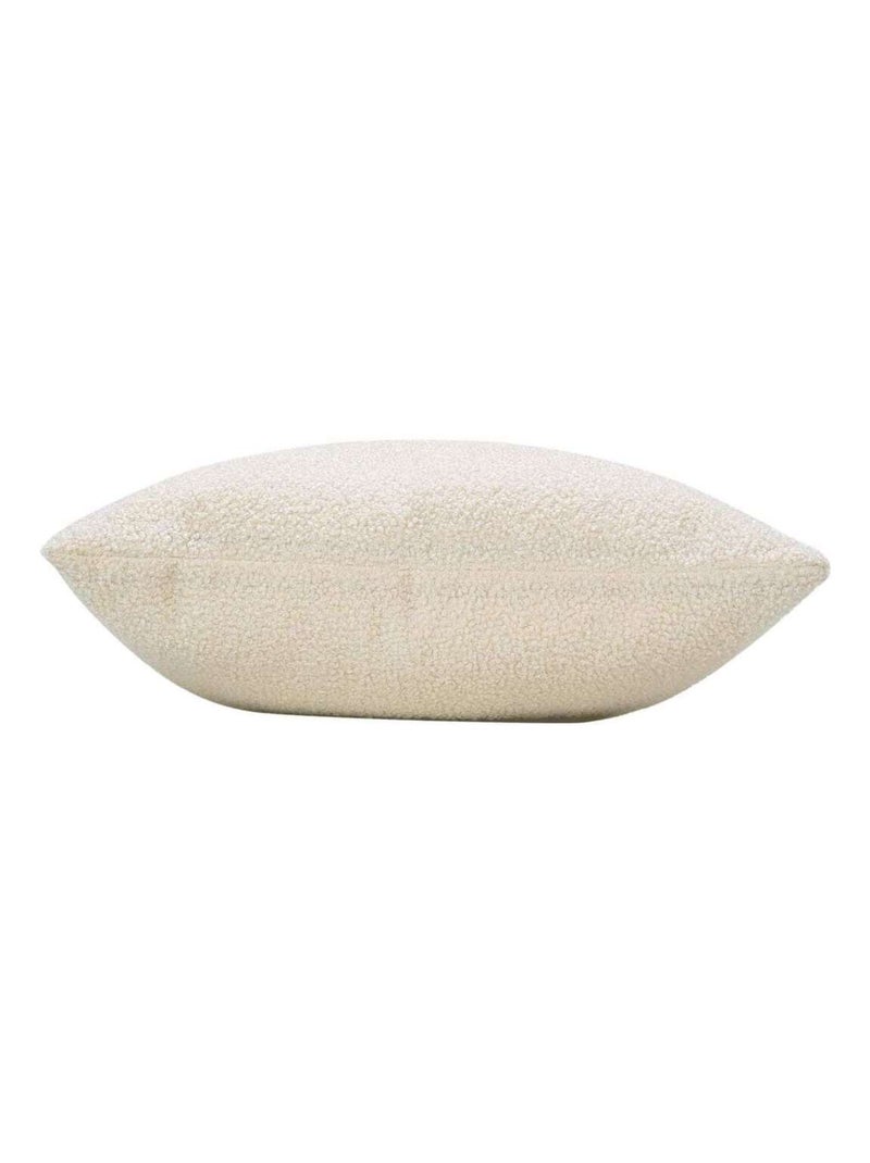 Coussin déhoussable en bouclette unie BELI Ecru - Kiabi