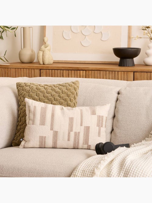 Coussin déhoussable en chenille CALIX - Kiabi