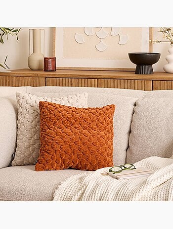 Coussin déhoussable en chenille NOVA
