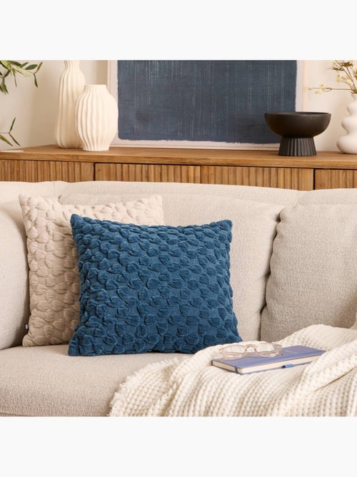 Coussin déhoussable en chenille NOVA - Kiabi