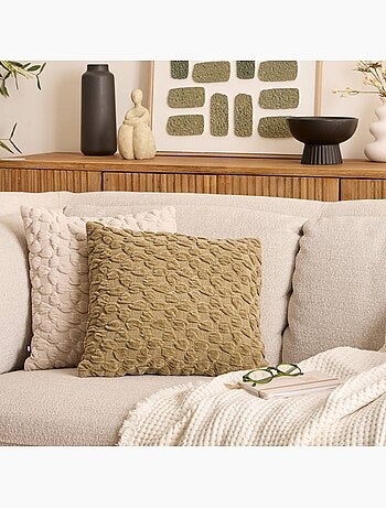 Coussin déhoussable en chenille NOVA