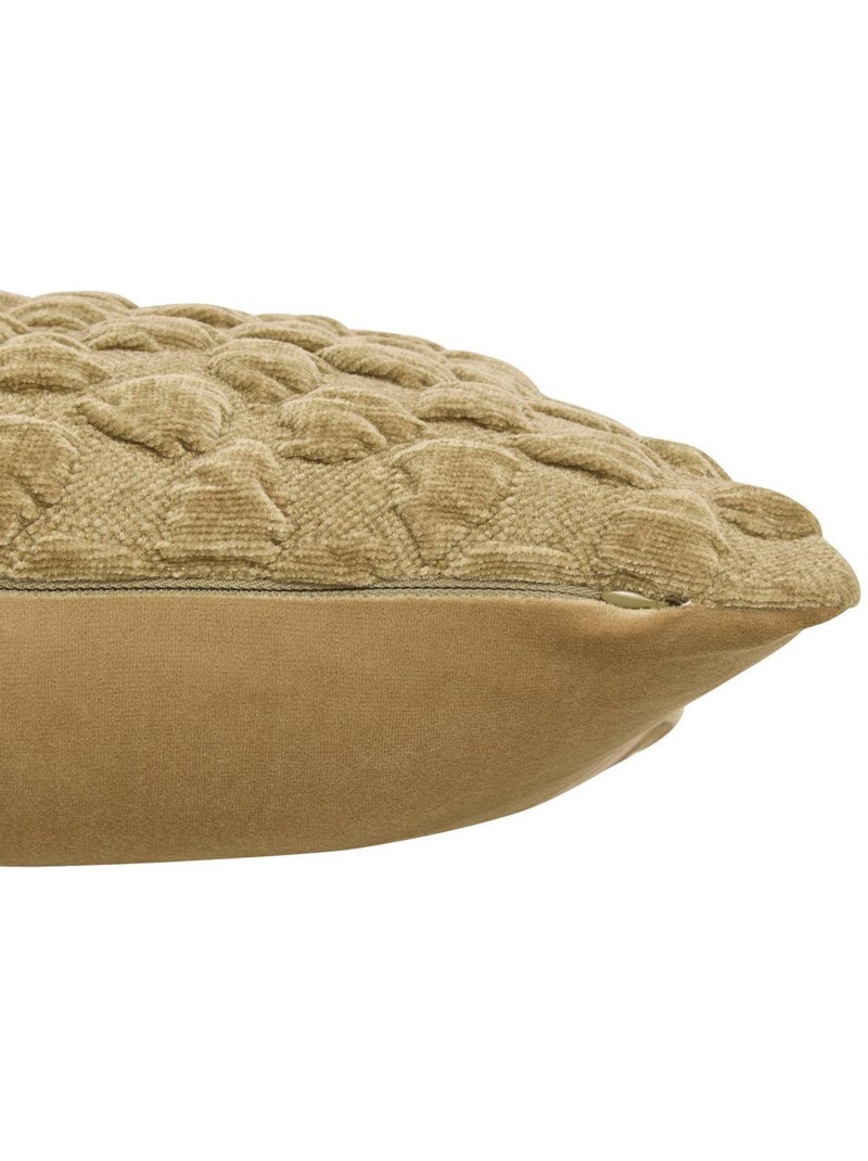 Coussin déhoussable en chenille NOVA Kaki - Kiabi