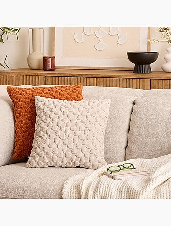 Coussin déhoussable en chenille NOVA