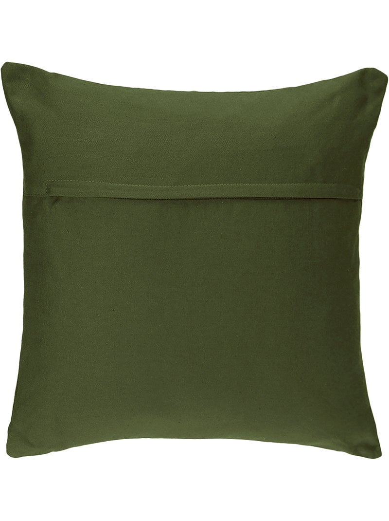 Coussin déhoussable en coton ANJALI Kaki - Kiabi
