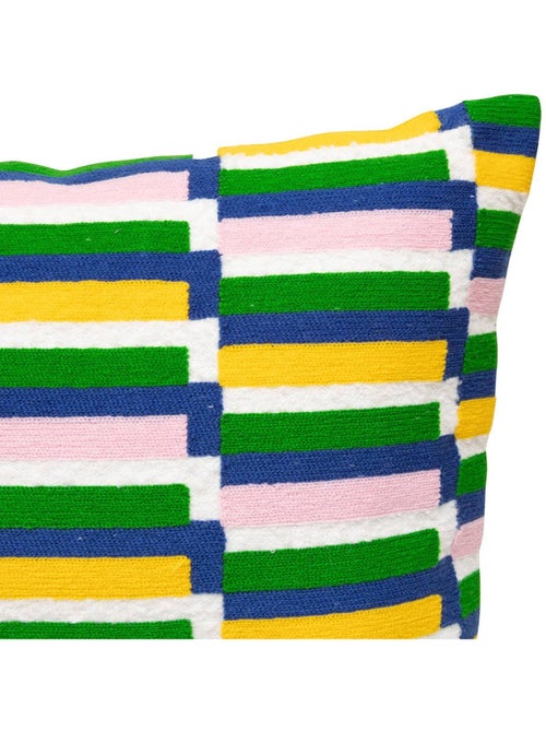 Coussin déhoussable en coton brodé DISSO - Kiabi