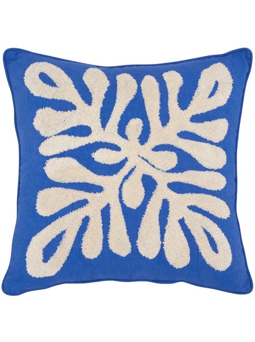 Coussin déhoussable en coton brodé LIBERTAD - Kiabi