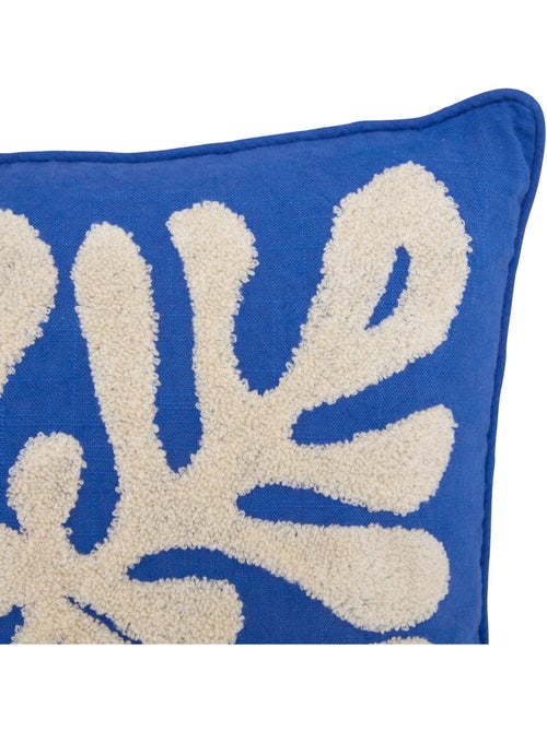 Coussin déhoussable en coton brodé LIBERTAD - Kiabi