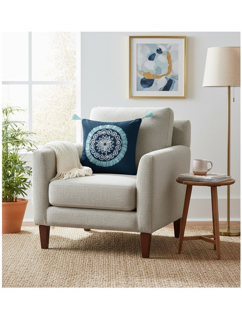 Coussin dehoussable en coton Calusas Bleu - Kiabi