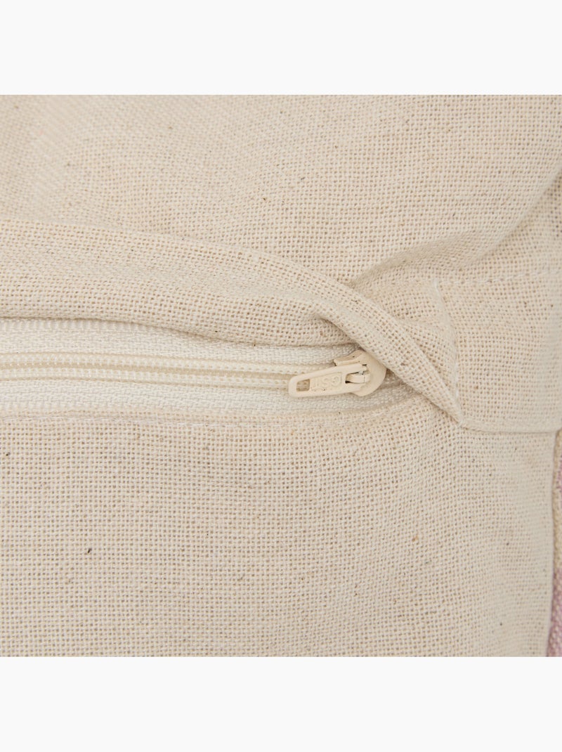 Coussin déhoussable en coton FLEURS SAUVAGES Mauve lilas - Kiabi