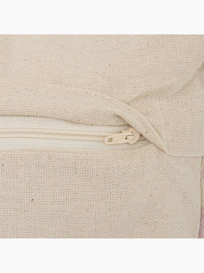 Coussin déhoussable en coton FLEURS SAUVAGES Mauve lilas - Kiabi