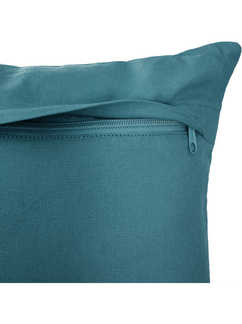 Coussin déhoussable en coton imprimé OTTO Bleu - Kiabi