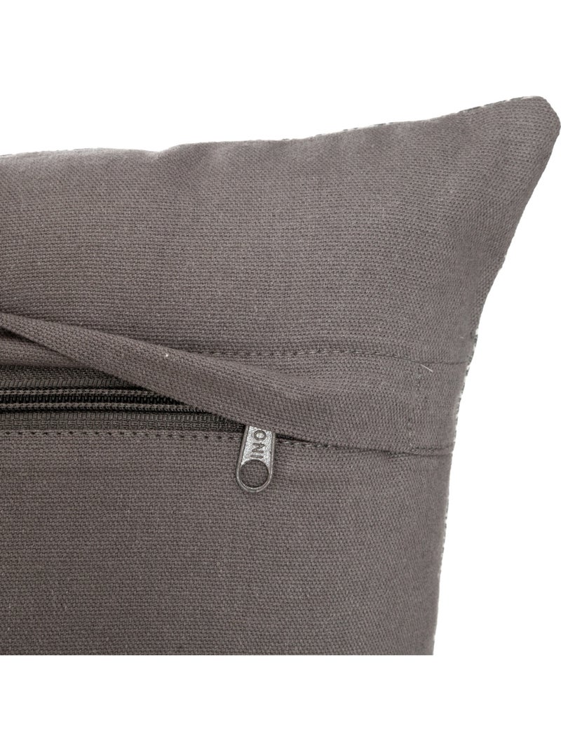 Coussin déhoussable en coton imprimé OTTO Gris - Kiabi
