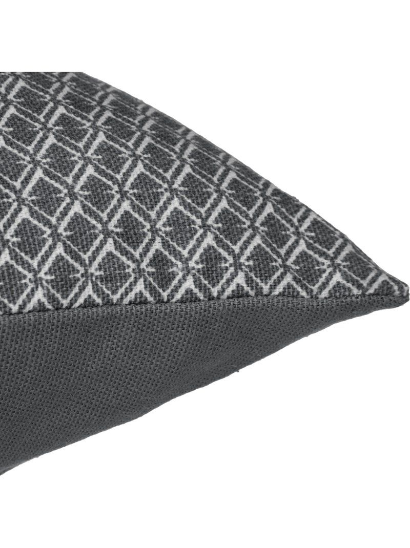 Coussin déhoussable en coton imprimé OTTO Gris - Kiabi
