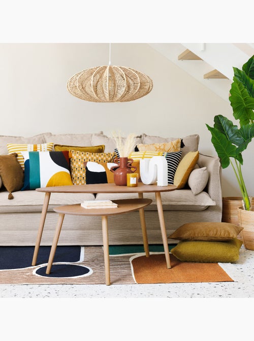 Coussin déhoussable en coton imprimé OTTO - Kiabi
