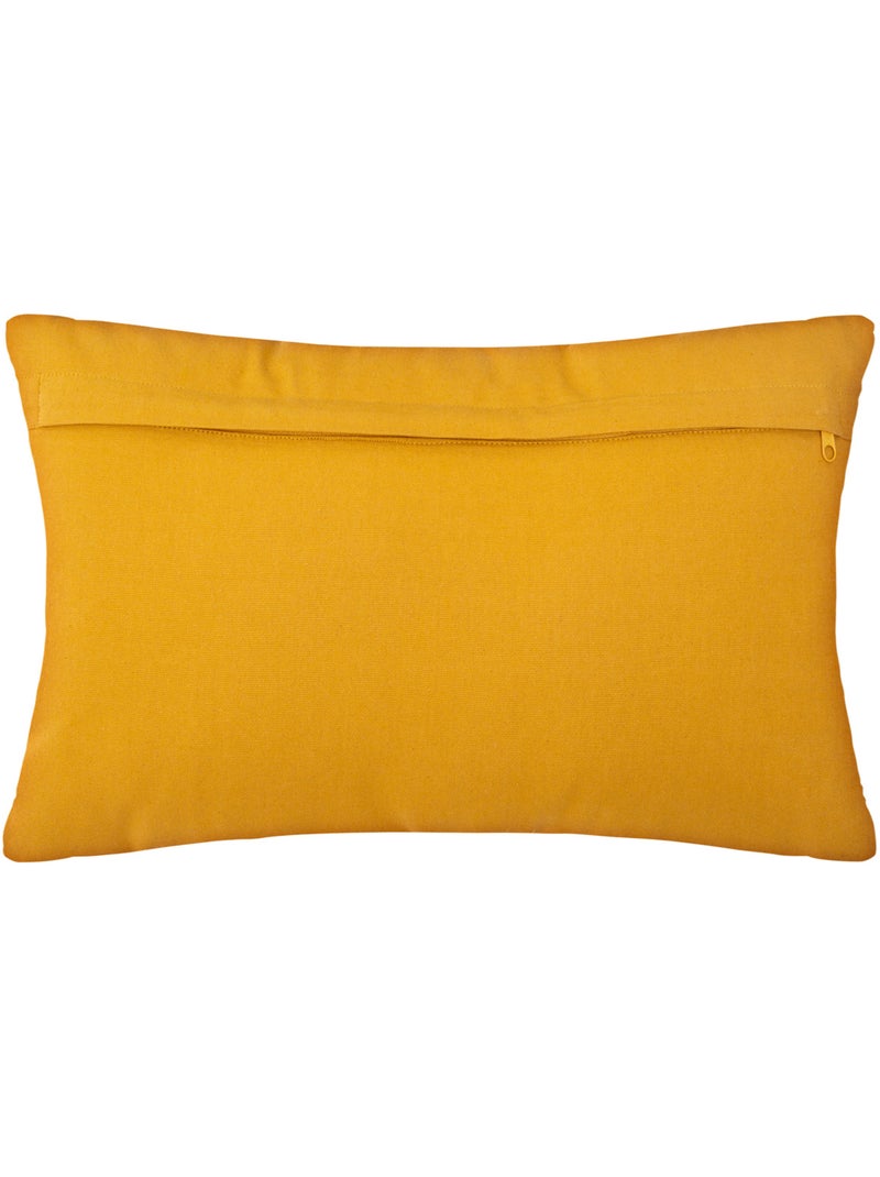 Coussin déhoussable en coton imprimé OTTO Ocre - Kiabi