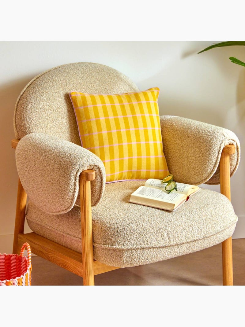 Coussin déhoussable en coton POOLSIDE Jaune - Kiabi
