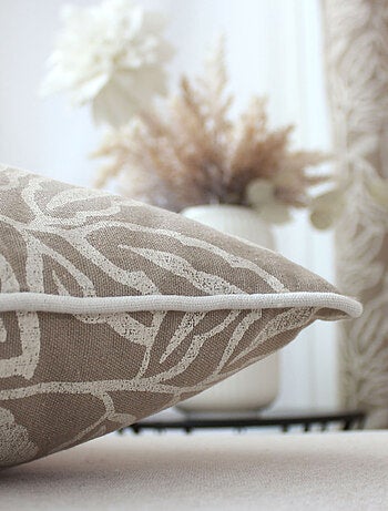 Coussin déhoussable en coton recyclé Chambray